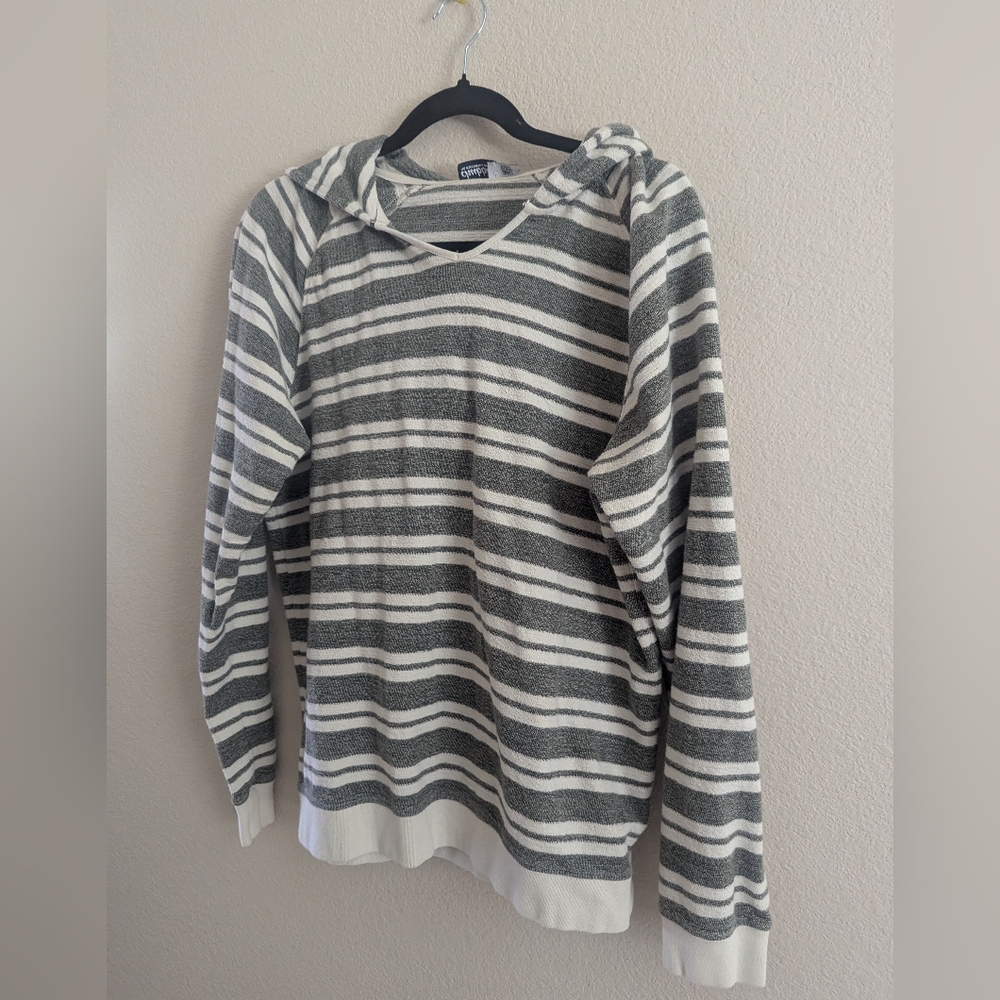 Chubbies Gray and White Striped Hoodie